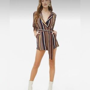 NWT Forever 21 Striped Romper Sz M